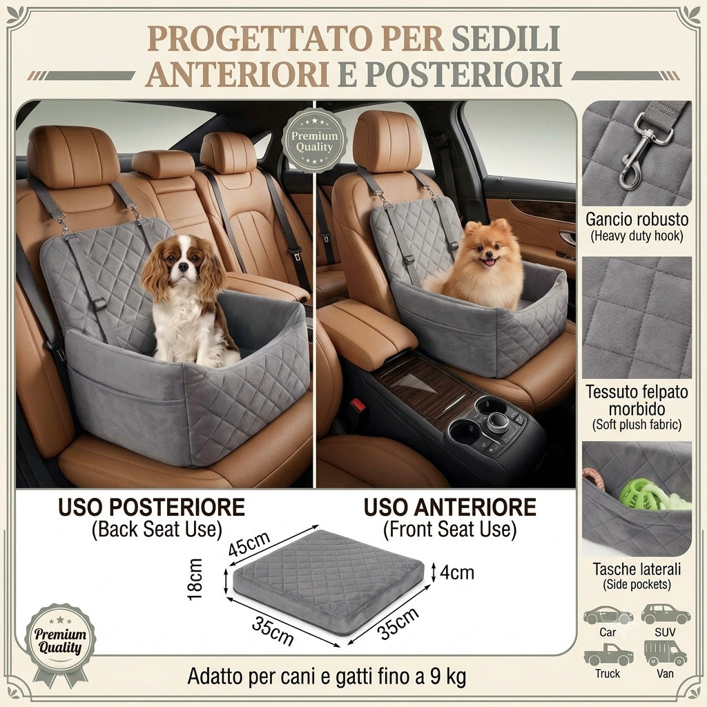 Seggiolino auto per animali