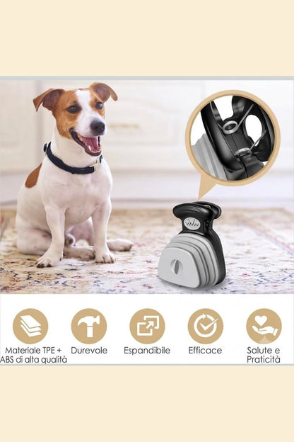raccogli bisogni portatile con dispenser per cani e gatti
